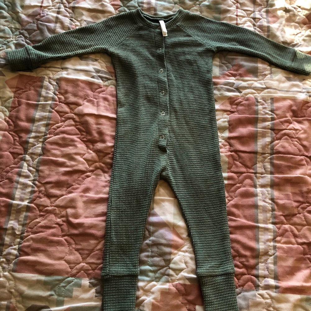 Rylee and cru onesie jumper green waffle knit